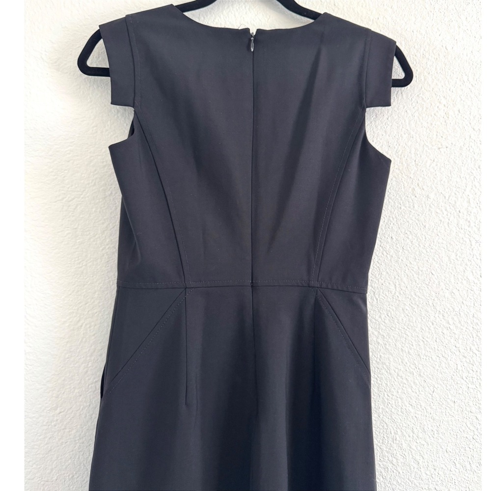 J.Crew Italian Stretch Wool Tollegno 1900 Sheath Dress Black 2P with pocets - Picture 6 of 13